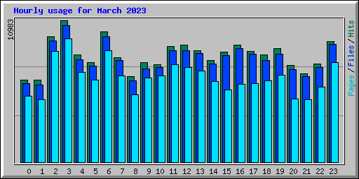Hourly usage for March 2023